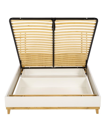 Спальная кровать Бари 1600 с подъёмным механизмом Дуб Золотой/Белый ЛД 698.220 в Надыме - изображение 10