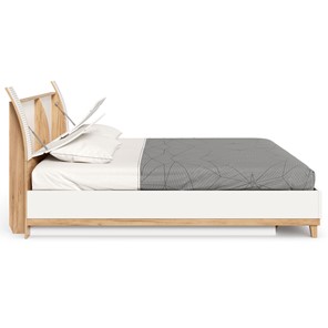 Спальная кровать Бари 1600 с подъёмным механизмом Дуб Золотой/Белый ЛД 698.220 в Салехарде - предосмотр 6
