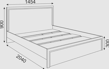 Кровать спальная Беатрис М16 (Орех Гепланкт) в Салехарде - предосмотр 1