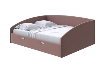 Двуспальная кровать Bono 160х200, Экокожа (Молочный шоколад) в Салехарде