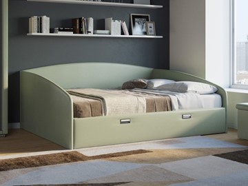 Кровать 2-спальная Bono 160х200, Экокожа (Зеленое яблоко) в Салехарде