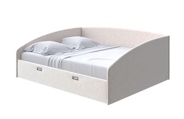 Двуспальная кровать Bono 160х200, Флок (Бентлей Айвори) в Ноябрьске