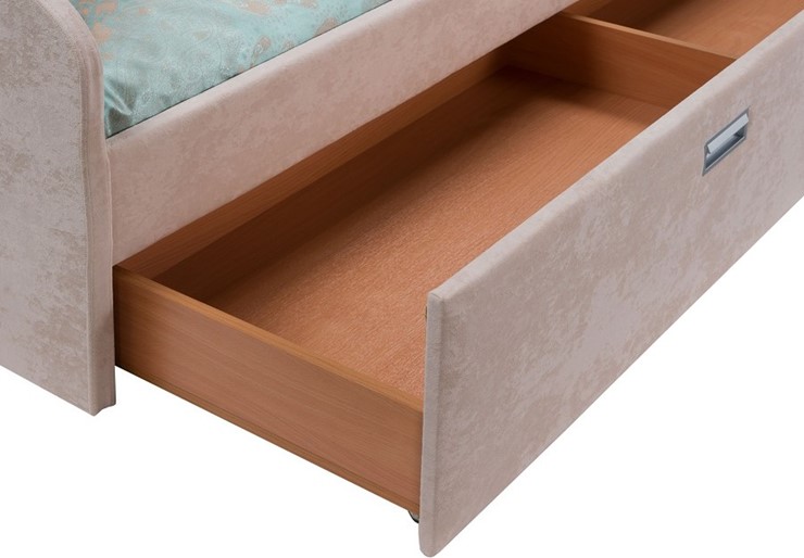 Спальная кровать Bono 160х200, Искусственная шерсть (Лама Лён) в Салехарде - изображение 1