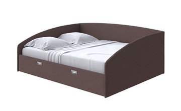 Кровать в спальню Bono 160х200, Искусственная шерсть (Лама Шоколад) в Салехарде