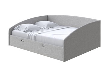 Кровать 2-х спальная Bono 160х200, Искусственная шерсть (Лама Светло-серый) в Салехарде