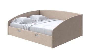 Двуспальная кровать Bono 160х200, Микрофибра (Diva Латте) в Салехарде