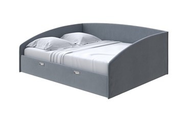 Кровать в спальню Bono 160х200, Велюр (Forest 17 Серый) в Салехарде