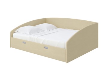 Кровать двуспальная Bono 160х200, Велюр (Forest 4 Бежевый) в Новом Уренгое