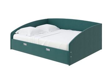 Кровать 2-спальная Bono 160х200, Велюр (Forest 560 Морская волна) в Надыме