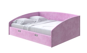 Двуспальная кровать Bono 160х200, Велюр (Лофти Сиреневый) в Салехарде