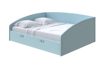 Двуспальная кровать Bono 160х200, Велюр (Scandi Cotton 20 Голубой Лед) в Салехарде