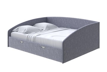 Кровать в спальню Bono 180х200, Флок (Бентлей Серый космос) в Салехарде