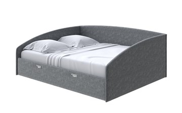 Двуспальная кровать Bono 180х200, Велюр (Gratta 4 Серый космос) в Салехарде