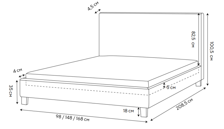 Кровать 2-спальная Claro 160х200, Велюр (Monopoly Миндаль (111)) в Лабытнанги - изображение 1