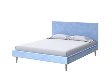 Кровать двуспальная Claro 160х200, Велюр (Teddy Небесно-голубой) в Салехарде