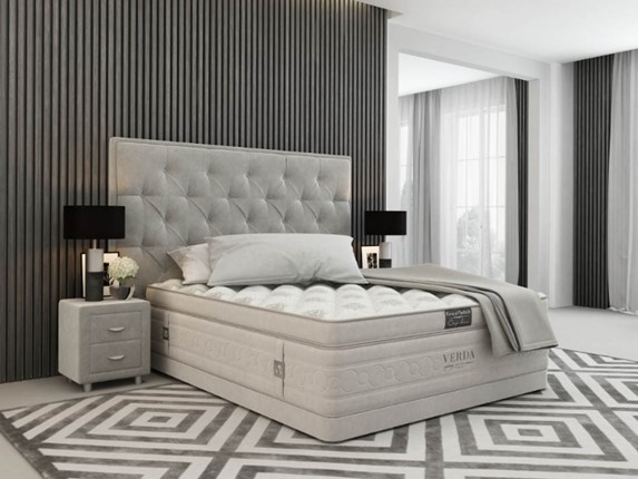 Кровать в спальню Classic Compact/Basement 180х200, Флок (Велсофт Серый) в Салехарде - изображение