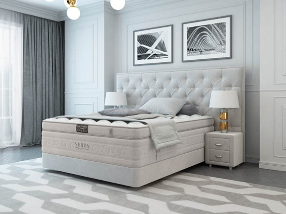Кровать 2-спальная Classic/Podium M 160х200, Флок (Велсофт Дымчатый) в Салехарде - изображение