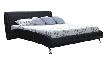 Двуспальная кровать Corso-2 140х200, Экокожа (Черный кайман) в Лабытнанги