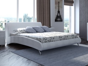 Спальная кровать Corso-2 180х200, Экокожа (Кайман белый) в Салехарде