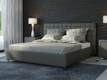 Кровать спальная Corso-3 140x200, Экокожа (Темно-серый) в Салехарде - предосмотр