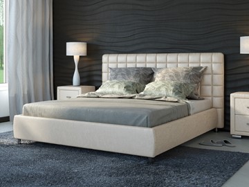 Спальная кровать Corso-3 200x200, Экокожа (Жемчуг) в Салехарде