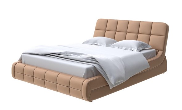 Кровать в спальню Corso-6 140x200, Экокожа (Бронзовый перламутр) в Салехарде - изображение