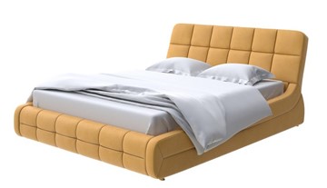 Двуспальная кровать Corso-6 140x200, Микрофибра (Diva Шафран) в Салехарде