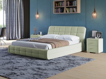 Двуспальная кровать Corso-6 160х200, Экокожа (Зеленое яблоко) в Лабытнанги
