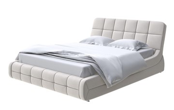 Двуспальная кровать Corso-6 160х200, Велюр (Forest 726 Светло-бежевый) в Салехарде