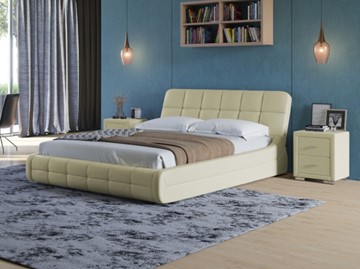 Спальная кровать Corso-6 180х200, Экокожа (Кремовый) в Салехарде