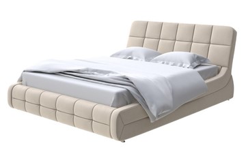 Двуспальная кровать Corso-6 180х200, Велюр (Forest 4 Бежевый) в Салехарде - предосмотр