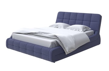 Кровать в спальню Corso-6 200х200, Рогожка (Firmino Полуночный синий) в Салехарде - предосмотр