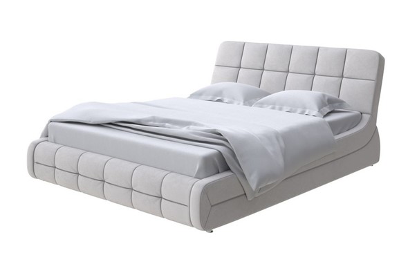 Спальная кровать Corso-6 200х200, Велюр (Ultra Серый камень) в Надыме - изображение