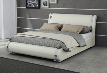 Кровать двуспальная Corso-8 200x200, Экокожа (Молочный перламутр) в Салехарде - предосмотр
