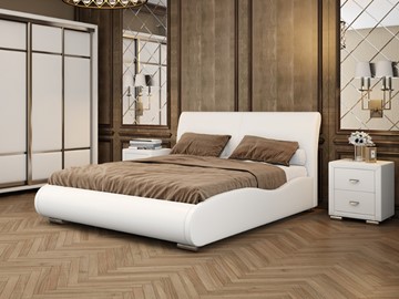 Кровать 2-спальная Corso-8 Lite 160х200, Экокожа (Белый) в Лабытнанги