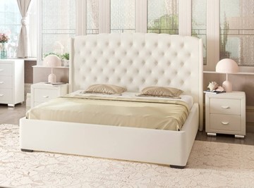 Кровать Dario Slim lite 160x200, Экокожа (Белый) в Салехарде