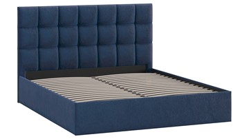 Двуспальная кровать Эмбер тип 1 (Микровелюр Wellmart Blue) в Салехарде - предосмотр 1