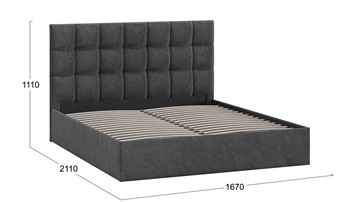 2-спальная кровать Эмбер тип 1 (Микровелюр Wellmart Graphite) в Салехарде - предосмотр 2