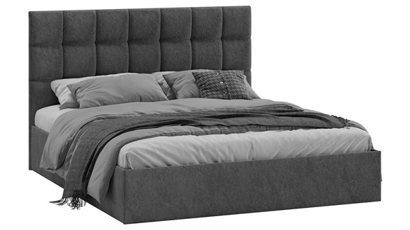 2-спальная кровать Эмбер тип 1 (Микровелюр Wellmart Graphite) в Салехарде - изображение