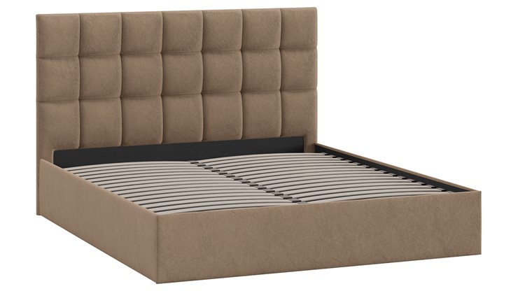 Двуспальная кровать Эмбер тип 1 (Микровелюр Wellmart Latte) в Салехарде - изображение 1
