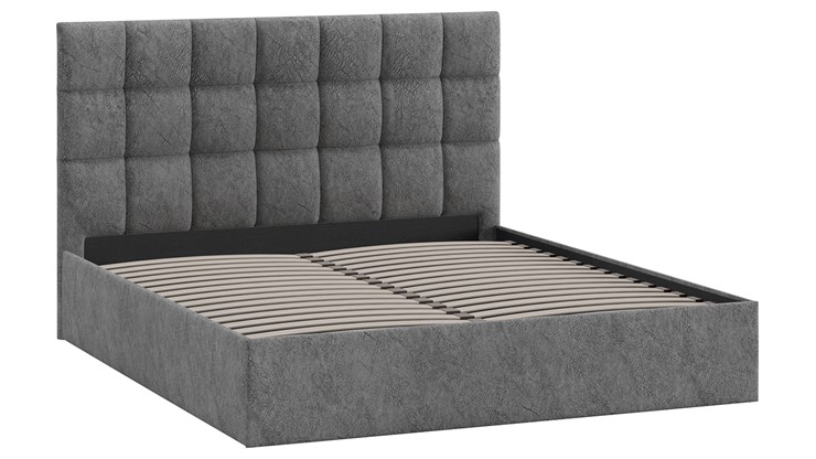 Кровать 2-спальная Эмбер тип 1 (Микровелюр Wellmart Silver) в Салехарде - изображение 1