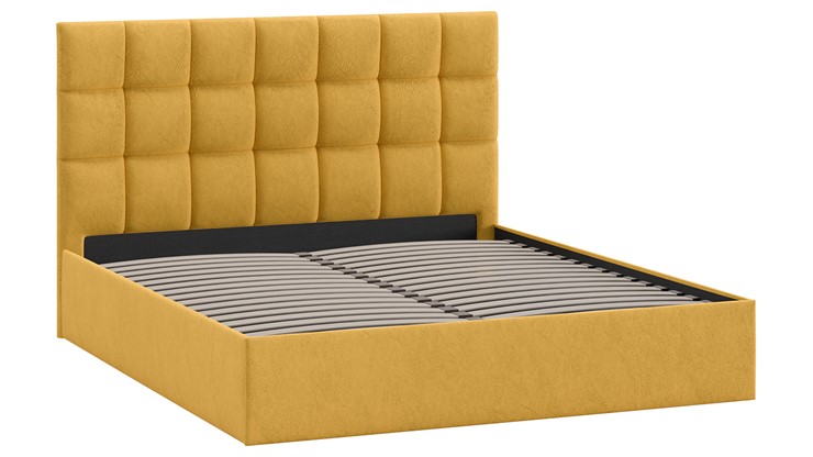 Кровать 2-спальная Эмбер тип 1 (Микровелюр Wellmart Yellow) в Салехарде - изображение 1
