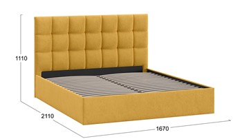 Кровать 2-спальная Эмбер тип 1 (Микровелюр Wellmart Yellow) в Салехарде - предосмотр 2