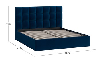 Кровать двуспальная Эмбер тип 1 (Велюр Confetti Blue) в Надыме - предосмотр 2