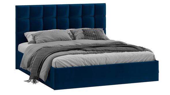 Кровать двуспальная Эмбер тип 1 (Велюр Confetti Blue) в Салехарде - изображение