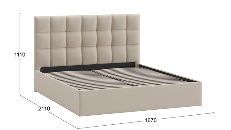 Кровать 2-спальная Эмбер тип 1 (Велюр Confetti Cream) в Салехарде - изображение 2
