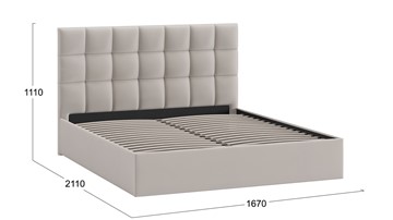 2-спальная кровать Эмбер тип 1 (Велюр Confetti Smoke) в Салехарде - предосмотр 2