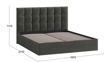 Кровать 2-спальная Эмбер тип 1 (Велюр Confetti Stone) в Салехарде - предосмотр 2