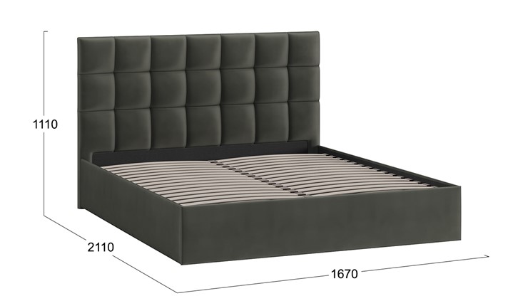 Кровать 2-спальная Эмбер тип 1 (Велюр Confetti Stone) в Салехарде - изображение 2