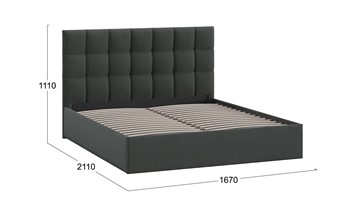 Кровать 2-спальная Эмбер тип 1 (Велюр Графит) в Салехарде - предосмотр 2